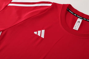 Conjunto Adidas Climacool Masculino - Bermuda Preta e Camisa Vermelha