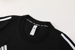 Conjunto Adidas Climacool Masculino - Bermuda e Camisa Preto Com Branco