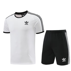 Conjunto Adidas Masculino Camisa Branco e Bermuda Preto