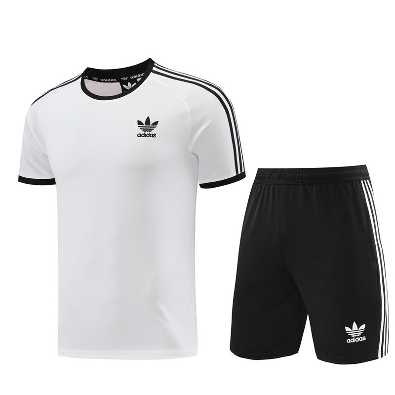 Conjunto Adidas Masculino Camisa Branco e Bermuda Preto