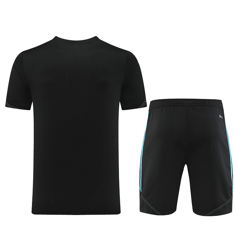 Conjunto Adidas Masculino Bermuda e Camisa Preta e Azul
