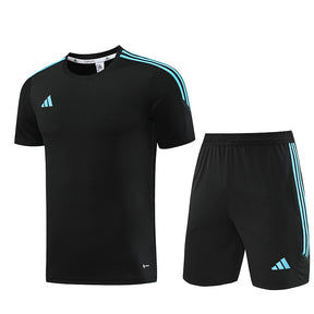 Conjunto Adidas Masculino Bermuda e Camisa Preta e Azul