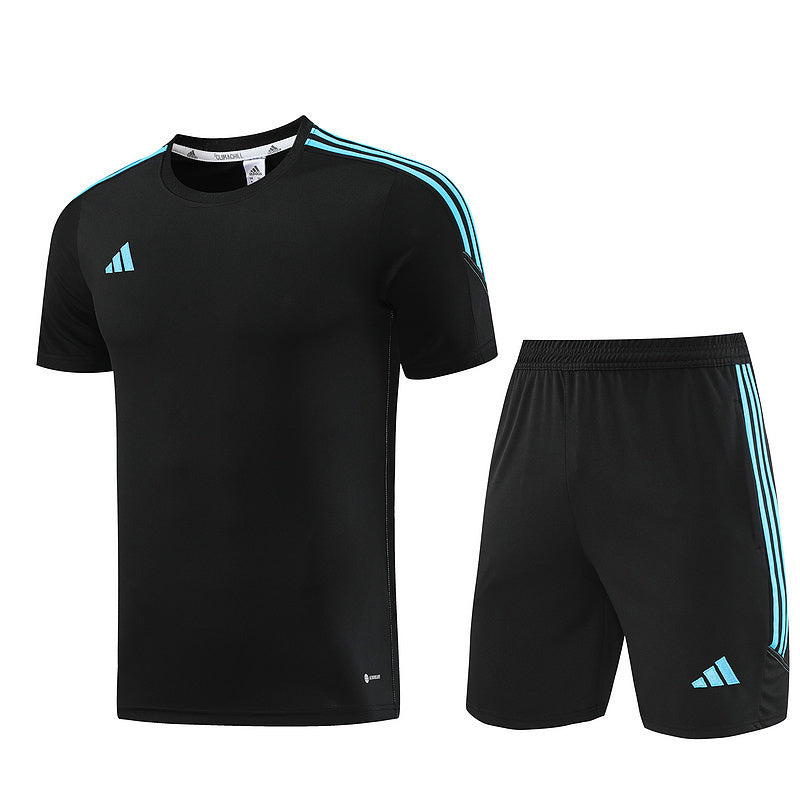 Conjunto Adidas Masculino Bermuda e Camisa Preta e Azul