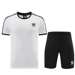 Conjunto Adidas Masculino Camisa Branco e Bermuda Preto