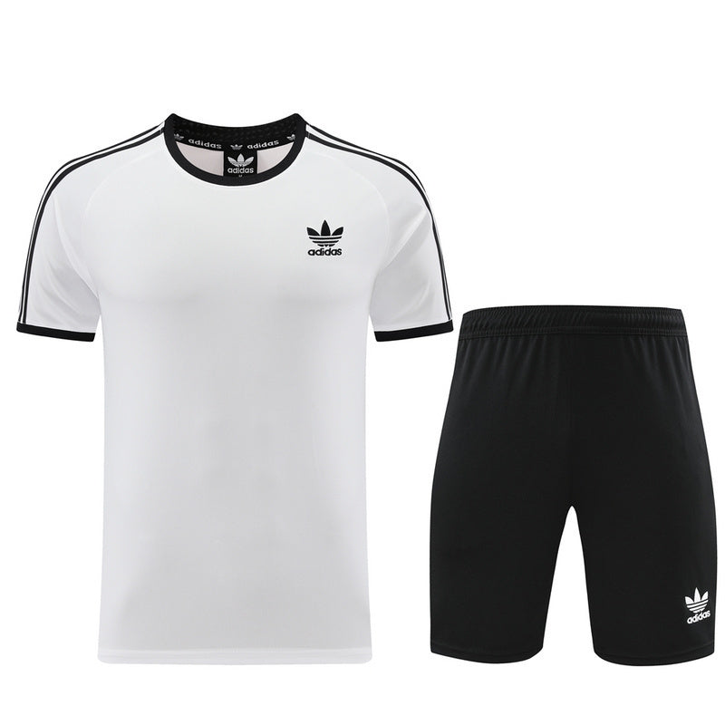 Conjunto Adidas Masculino Camisa Branco e Bermuda Preto