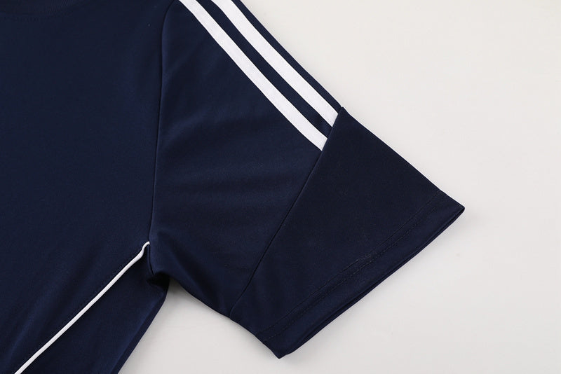 Conjunto Adidas Climacool Masculino - Bermuda e Camisa Azul Marinho Com Branco