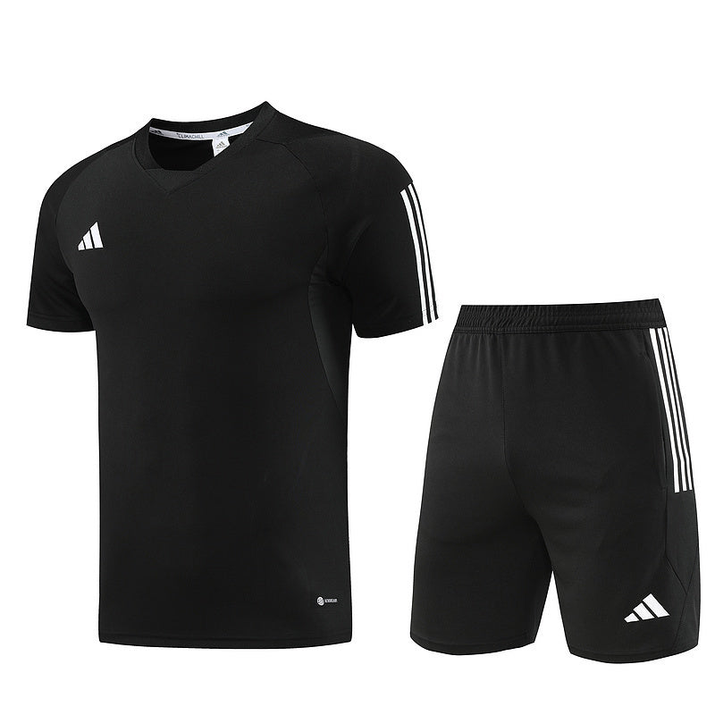 Conjunto Adidas Masculino Bermuda e Camisa Preta e Branca