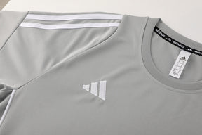 Conjunto Adidas Climacool Masculino - Bermuda e Camisa Cinza Com Branco