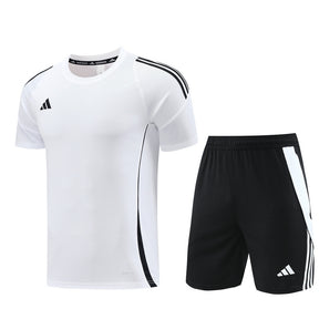 Conjunto Adidas Climacool Masculino - Bermuda Preta e Camisa Branca