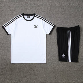 Conjunto Adidas Masculino Camisa Branco e Bermuda Preto