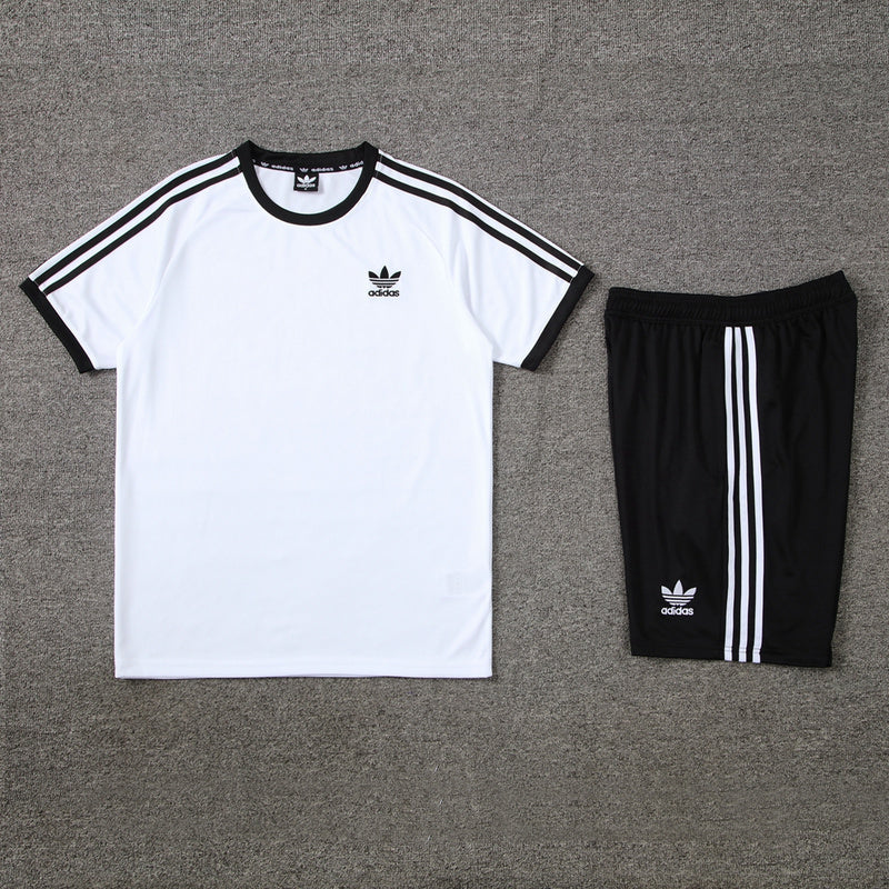 Conjunto Adidas Masculino Camisa Branco e Bermuda Preto