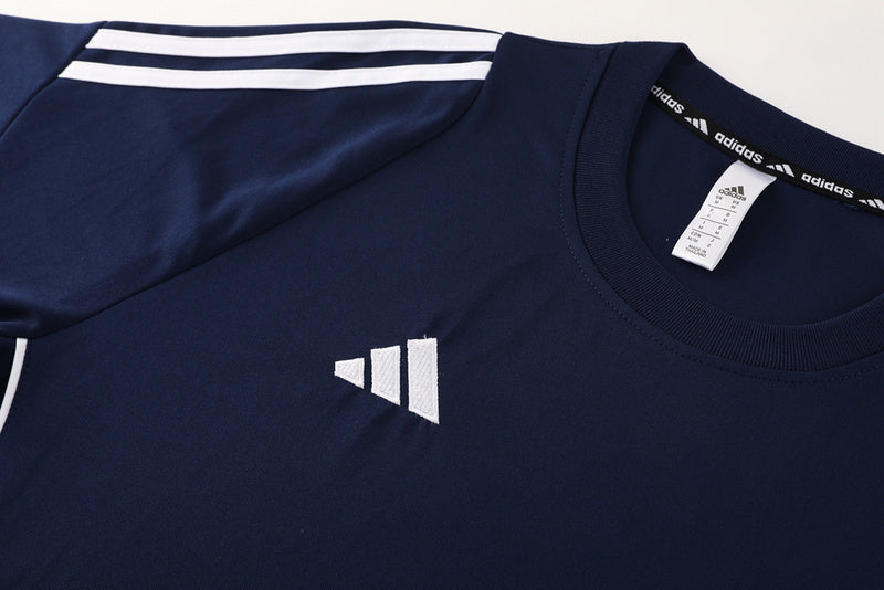 Conjunto Adidas Climacool Masculino - Bermuda e Camisa Azul Marinho Com Branco