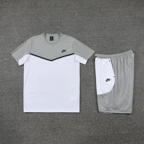 Conjunto Nike Masculino Camisa e Bermuda Cinza e Branco