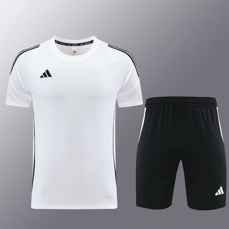 Conjunto Adidas Climacool Masculino - Bermuda Preta e Camisa Branca