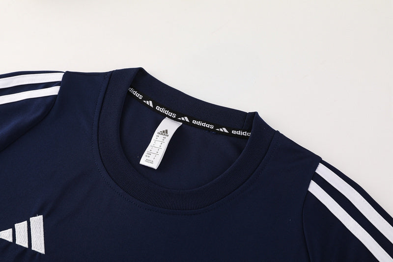 Conjunto Adidas Climacool Masculino - Bermuda e Camisa Azul Marinho Com Branco