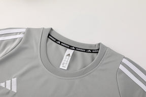 Conjunto Adidas Climacool Masculino - Bermuda e Camisa Cinza Com Branco