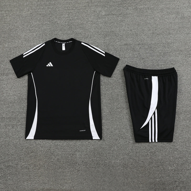 Conjunto Adidas Climacool Masculino - Bermuda e Camisa Preto Com Branco