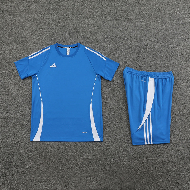 Conjunto Adidas Climacool Masculino - Bermuda e Camisa Azul Claro Com Branco