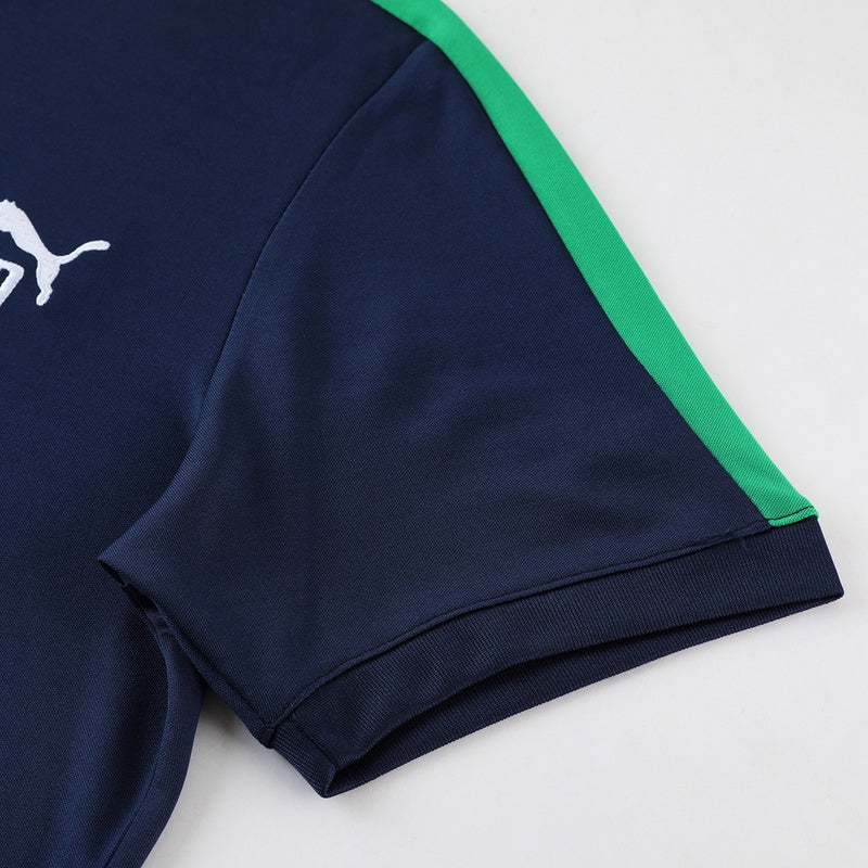 Conjunto Puma Masculino Camisa e Bermuda Azul Marinho e Verde