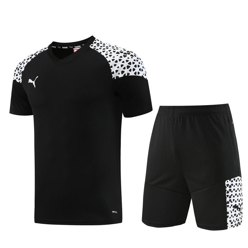 Conjunto Puma Masculino Camisa e Bermuda Preto e Branco