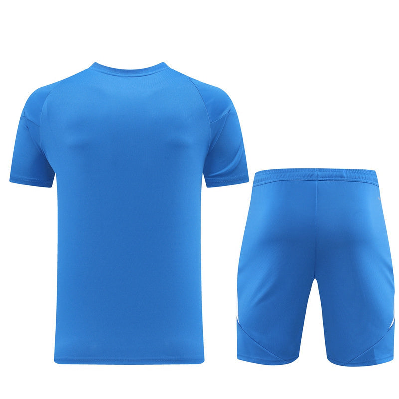 Conjunto Adidas Climacool Masculino - Bermuda e Camisa Azul Claro Com Branco