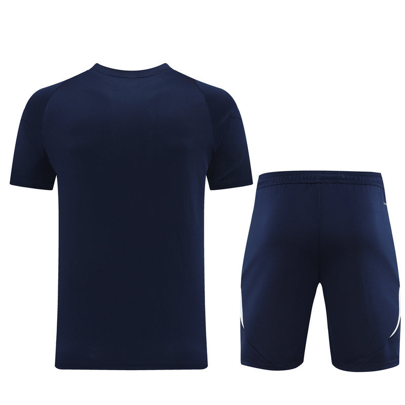 Conjunto Adidas Climacool Masculino - Bermuda e Camisa Azul Marinho Com Branco