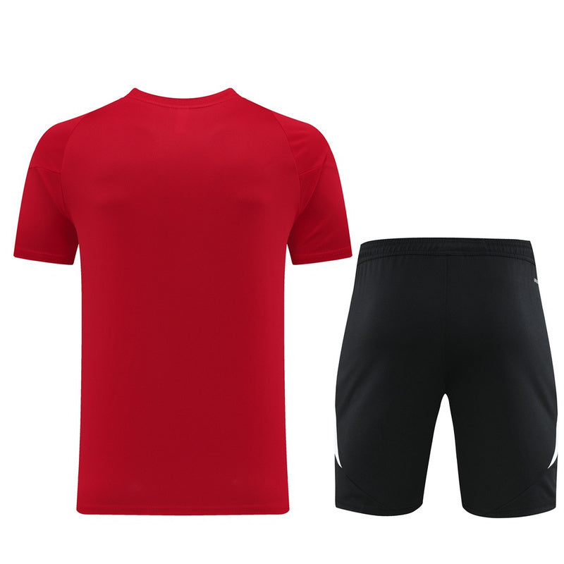 Conjunto Adidas Climacool Masculino - Bermuda Preta e Camisa Vermelha