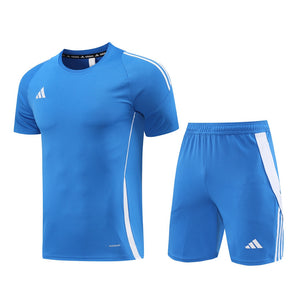 Conjunto Adidas Climacool Masculino - Bermuda e Camisa Azul Claro Com Branco