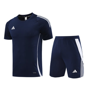Conjunto Adidas Climacool Masculino - Bermuda e Camisa Azul Marinho Com Branco
