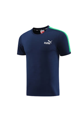 Conjunto Puma Masculino Camisa e Bermuda Azul Marinho e Verde