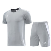 Conjunto Adidas Climacool Masculino - Bermuda e Camisa Cinza Com Branco