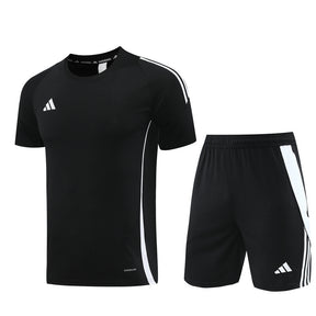 Conjunto Adidas Climacool Masculino - Bermuda e Camisa Preto Com Branco