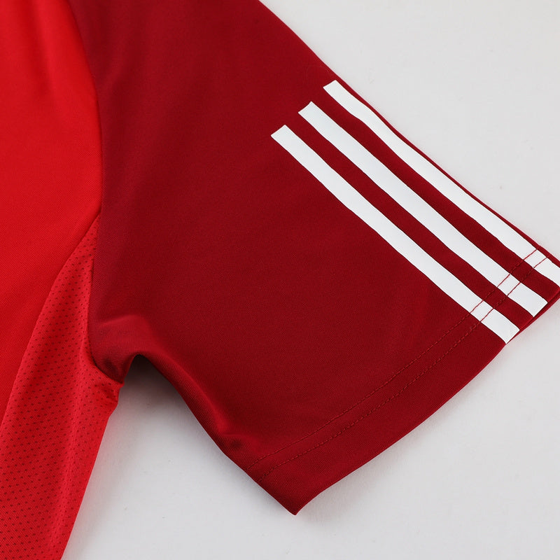 Conjunto Adidas Masculino Camisa Vermelha e Bermuda Preta