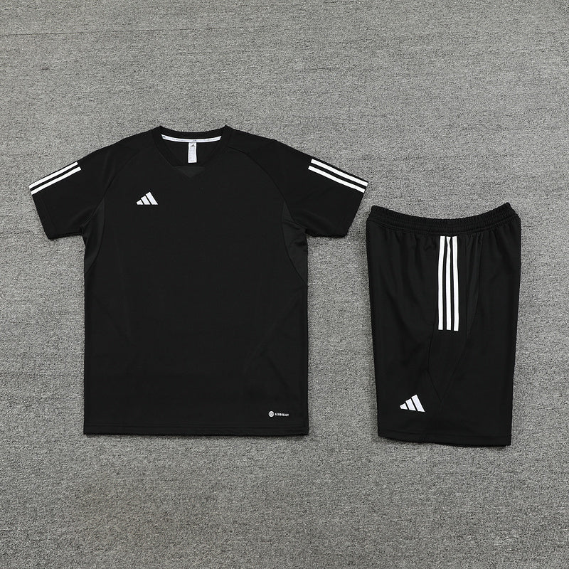 Conjunto Adidas Masculino Bermuda e Camisa Preta e Branca