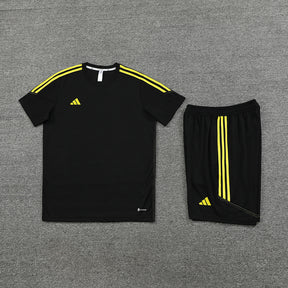 Conjunto Adidas Masculino Bermuda e Camisa Preto e Amarelo