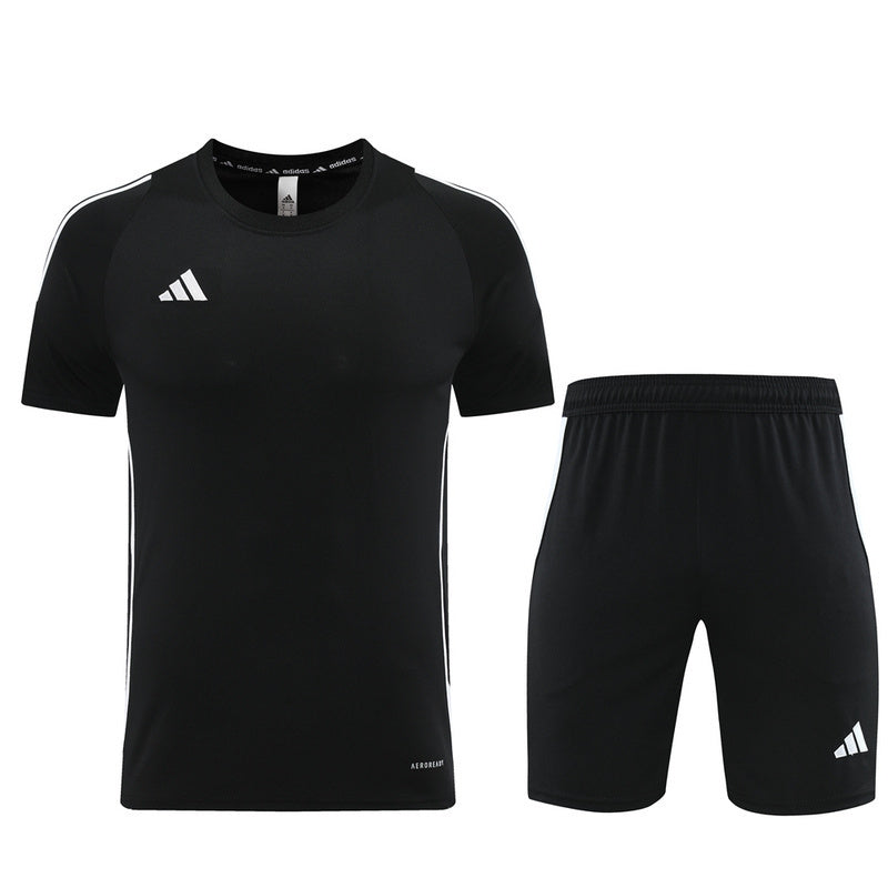 Conjunto Adidas Climacool Masculino - Bermuda e Camisa Preto Com Branco