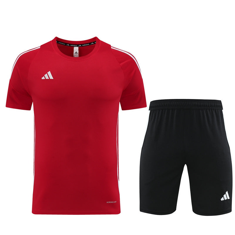 Conjunto Adidas Climacool Masculino - Bermuda Preta e Camisa Vermelha