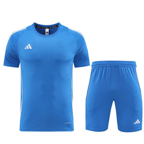 Conjunto Adidas Climacool Masculino - Bermuda e Camisa Azul Claro Com Branco