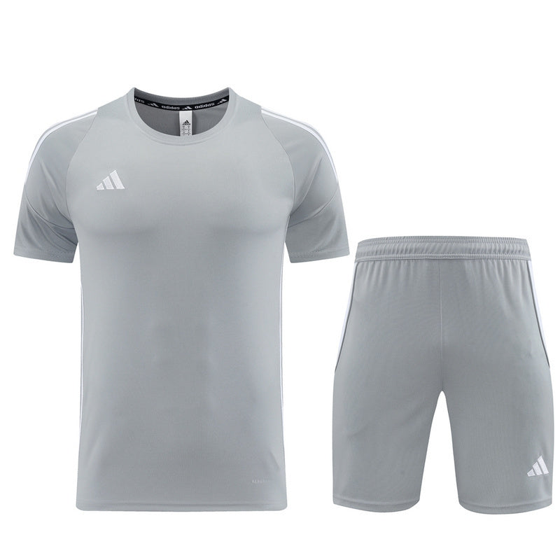 Conjunto Adidas Climacool Masculino - Bermuda e Camisa Cinza Com Branco