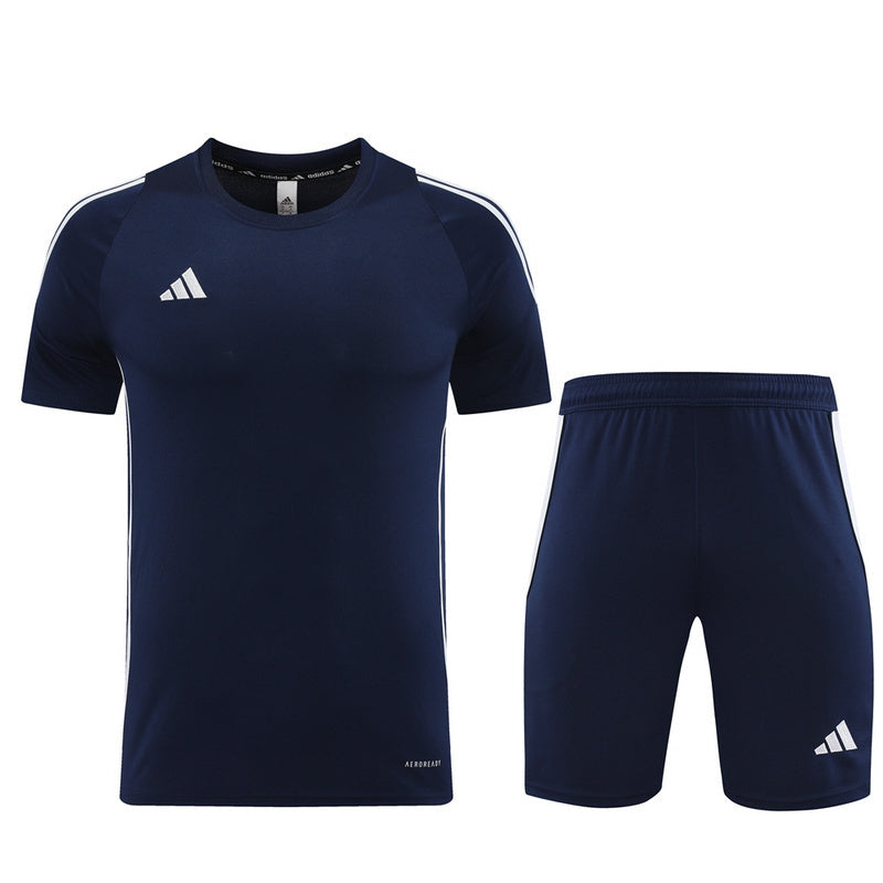 Conjunto Adidas Climacool Masculino - Bermuda e Camisa Azul Marinho Com Branco