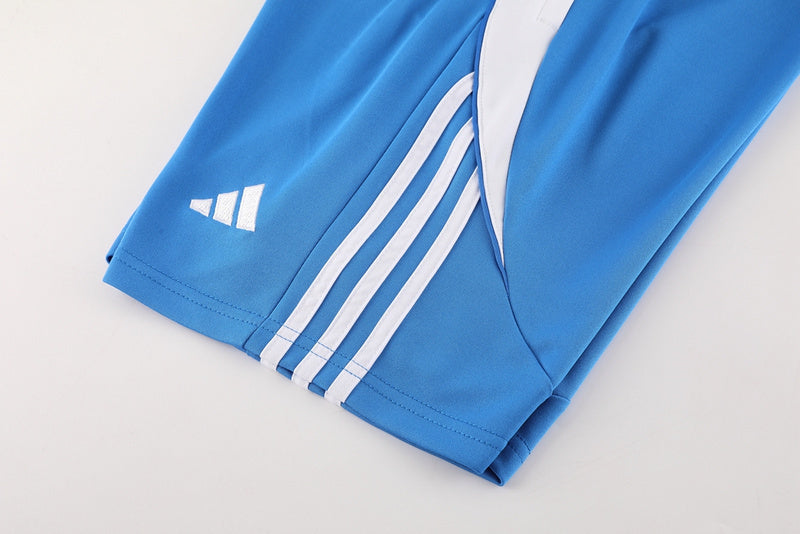 Conjunto Adidas Climacool Masculino - Bermuda e Camisa Azul Claro Com Branco