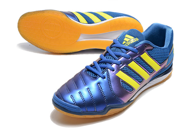 Chuteira Adidas Top Sala Futsal - Azul escuro/Amarelo/Marrom