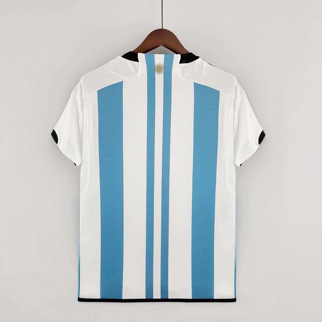 Camisa Seleção da Argentina I [Patch Copa do Mundo] 2022 Adidas - Azul e Branca - Loja da Seven Oficial