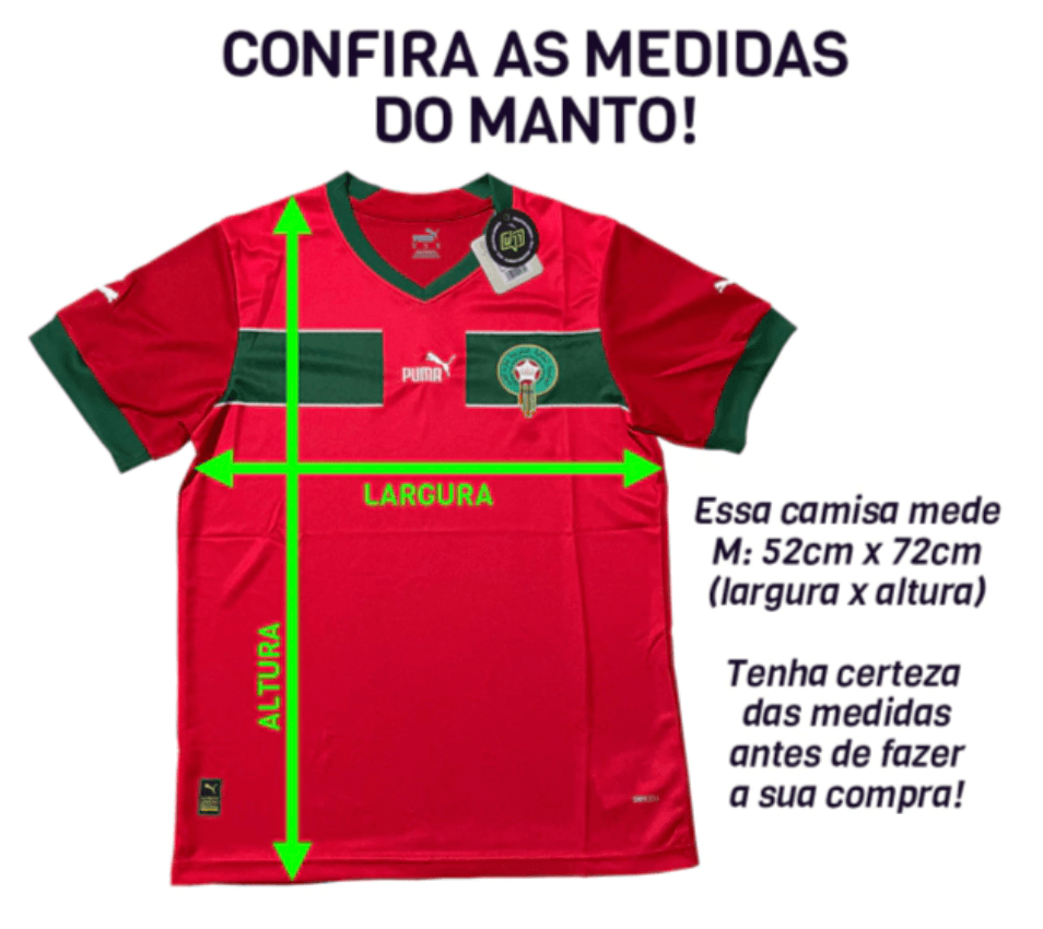 Camisa Seleção Marrocos I 2022 Puma - Vermelho - Loja da Seven Oficial