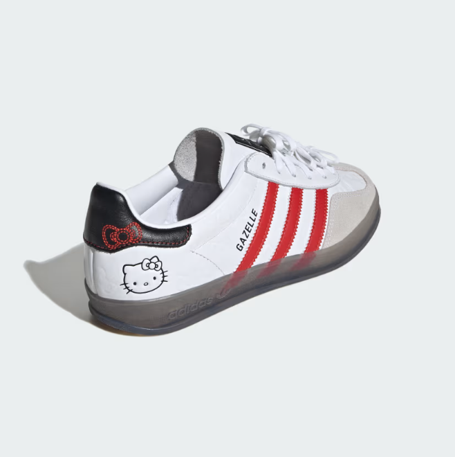 Adidas Gazelle Indoor x Hello Kitty "Anniversary Cloud White Red" Branco