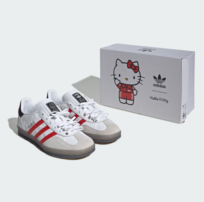 Adidas Gazelle Indoor x Hello Kitty "Anniversary Cloud White Red" Branco