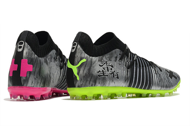 Chuteira Puma Future Z 1.1 MG - Cinza/Rosa/Verde