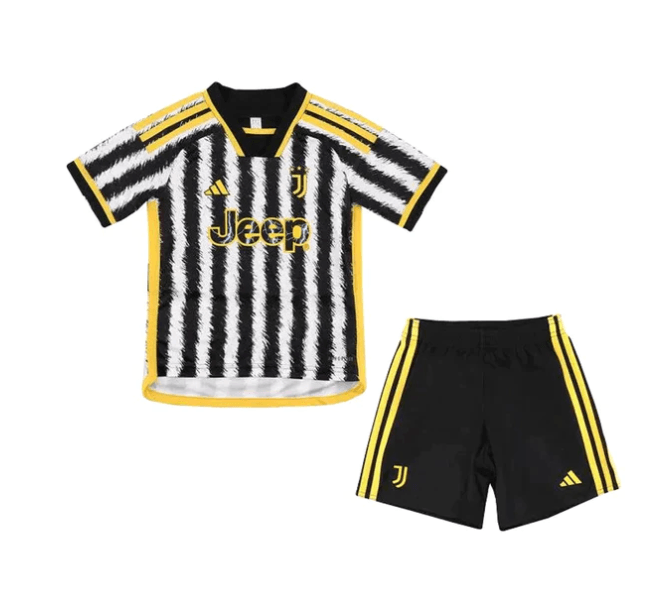 Kit Infantil Juventus Home 23/24 - Branco e Preto
