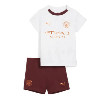 Kit Infantil Manchester City Away 23/24 - Branco