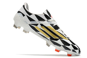 Chuteira Adidas F50 X Ghosted.1 FG - Branco/Preto/Dourado
